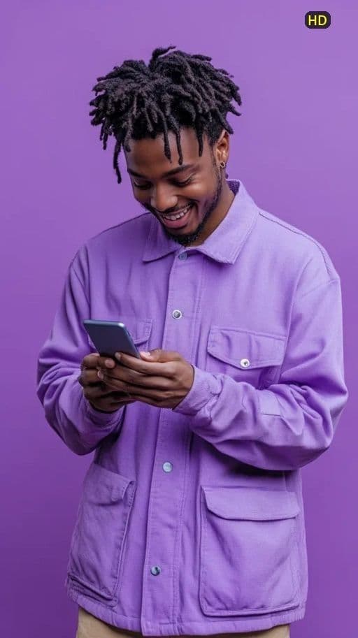 A Thrive EDU learner checking his phone